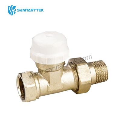 Straight thermostatic radiator valve for iron pipe - nickel plated