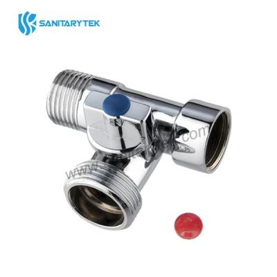 Three ways washing machine mini ball valve, chrome plated