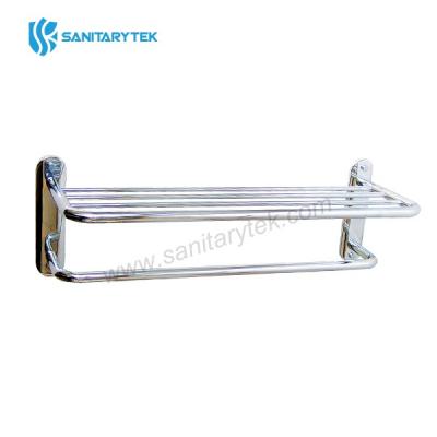 Towel shelf with one bar in chrome