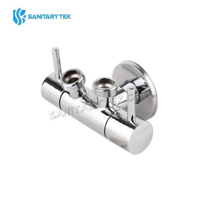 Two handle angle valve for shattaf and toilet