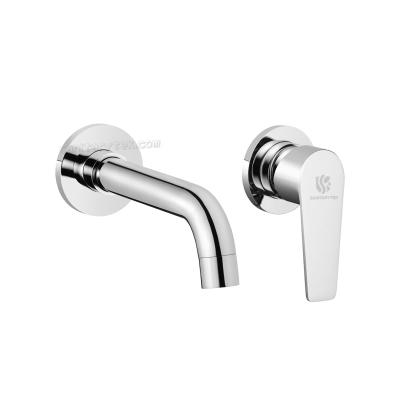 In-wall washbasin mixer - chrome