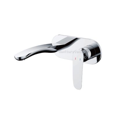 Wall-mounted basin mixer in chrome