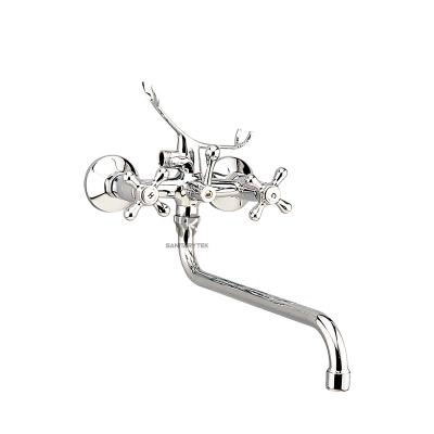 Wall-mounted bath mixer with 30cm S swivel spout