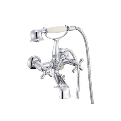 Wall-mounted bath mixer with shower