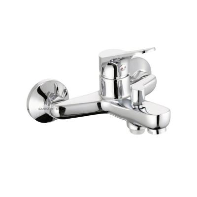 Wall mounted bath-shower mixer, chrome