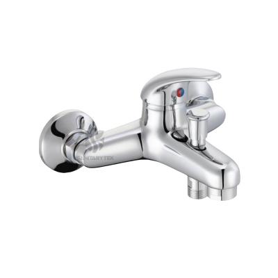 Single handle bathtub faucet, wall mounted, chrome