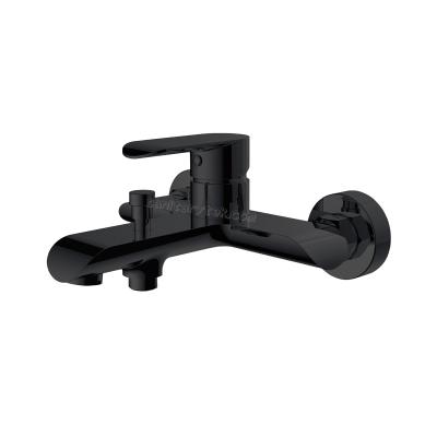 Wall mounted bath shower mixer, black