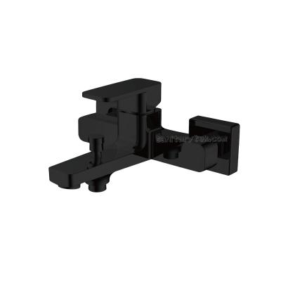 Black matt exposed bath shower mixer tap