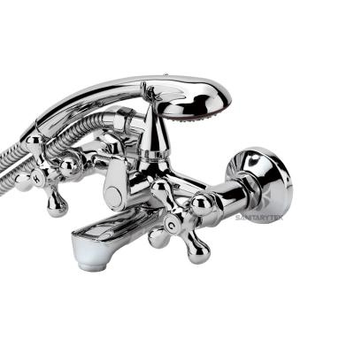 Wall mounted bathtub faucet with shower