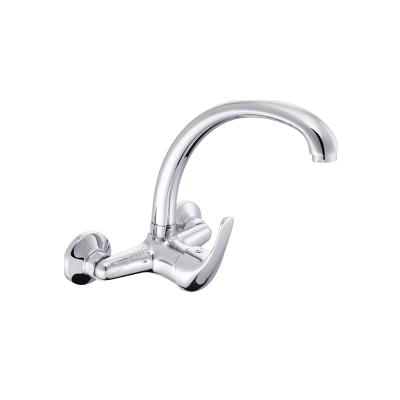 Wall mounted sink mixer with high movable spout