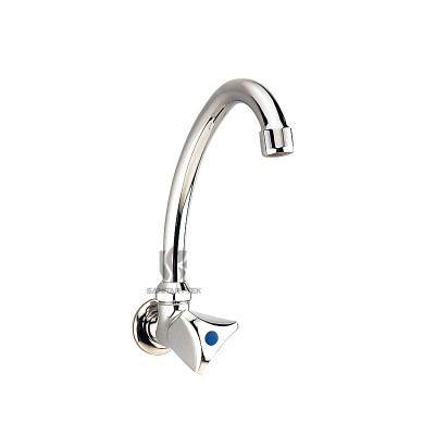 Wall mounted sink tap 1/2 with high swivel spout, chrome