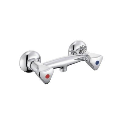 Wall mounted two handle shower mixer chrome