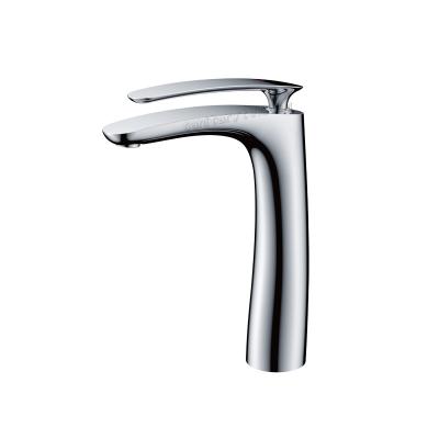 Chrome single lever basin faucet, high