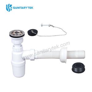 Wash basin siphon flexible outlet