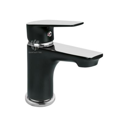 Black washbasin faucet, single lever