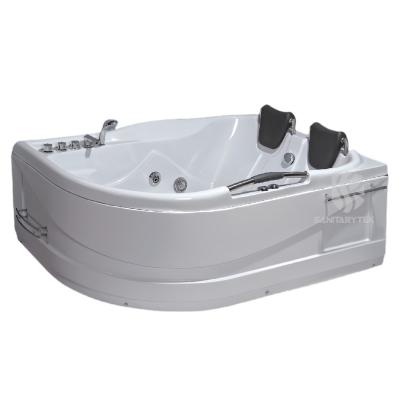 Corner whirlpool hydromassage bathtub for two person